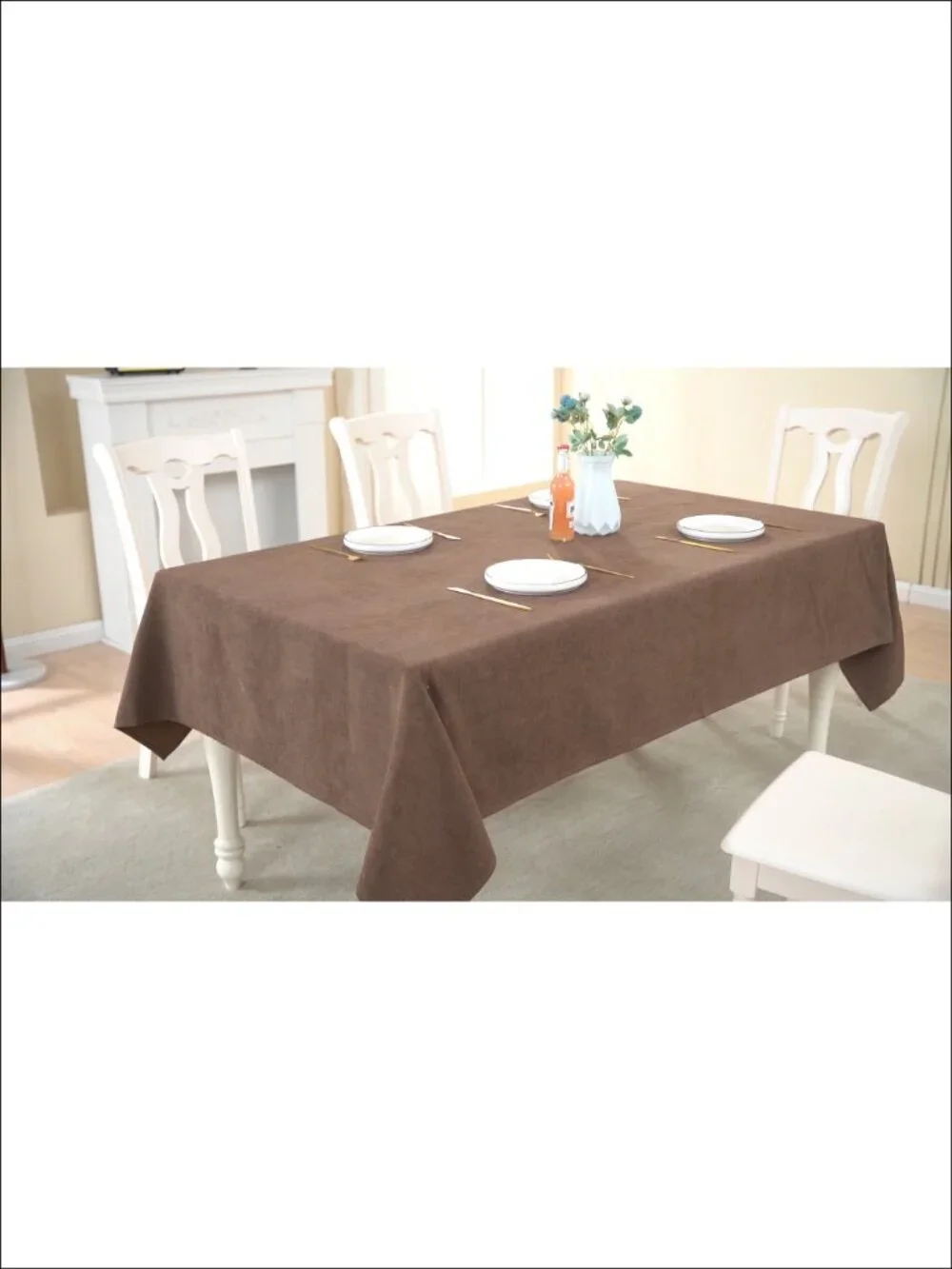 Rectangle Table Cloth Water Resistant Fuzzy Tech Fabric 70x55